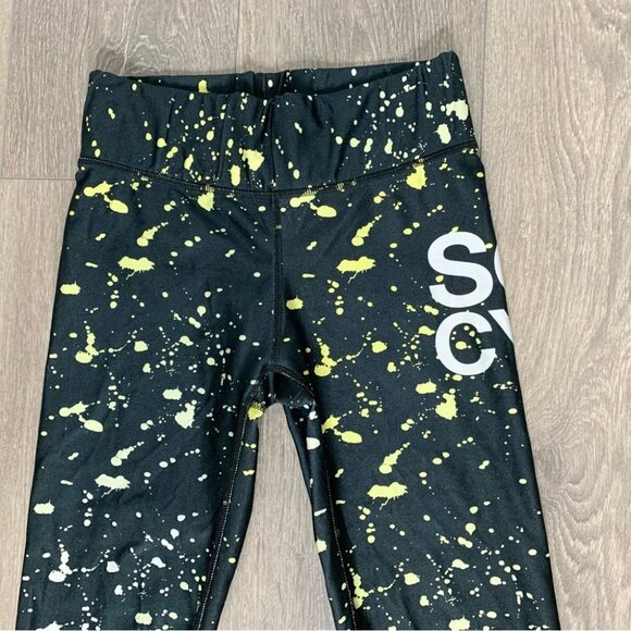 Terez for Soulcycle Paint Splatter Leggings High Rise Waist Black Size Small - Picture 6 of 13